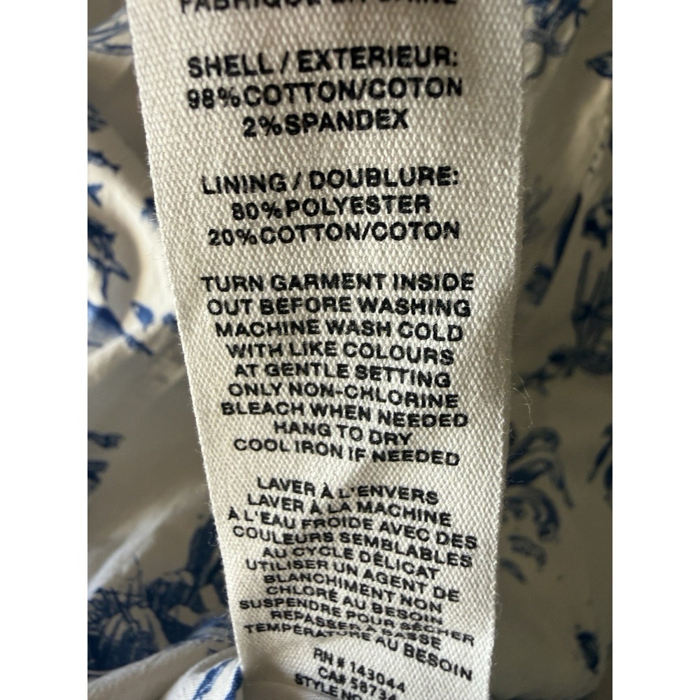 Avec Les Filles Blue White Mermaid Toile Linen Blend Midi Dress Size 8 NWT - Picture 13 of 16